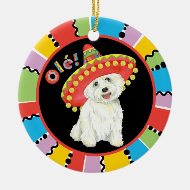 Fiesta Westie Ceramic Ornament (Front)