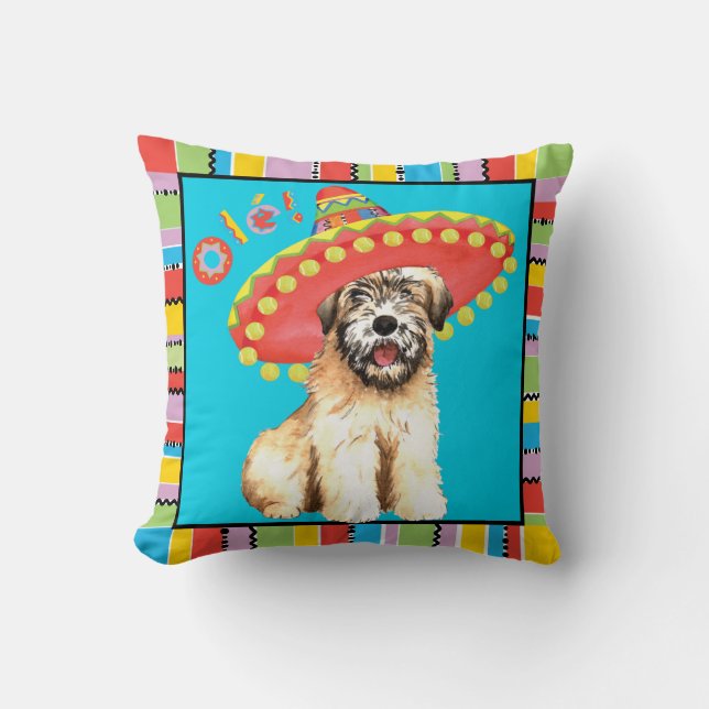 Fiesta Wheaten Throw Pillow (Front)