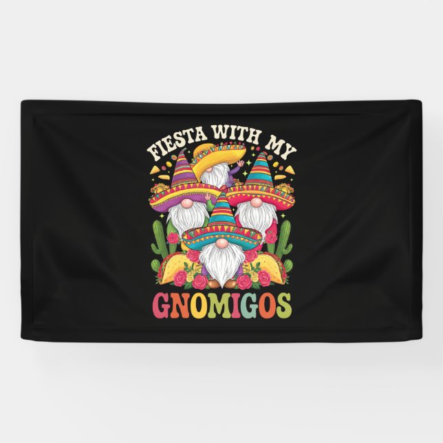 Fiesta With My Gnomigos Gnome Cinco De Mayo Banner (Horizontal)