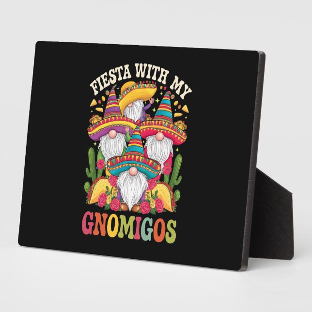 Fiesta With My Gnomigos Gnome Cinco De Mayo Plaque (Side)