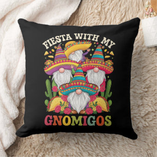 Fiesta With My Gnomigos Gnome Cinco De Mayo Throw Pillow