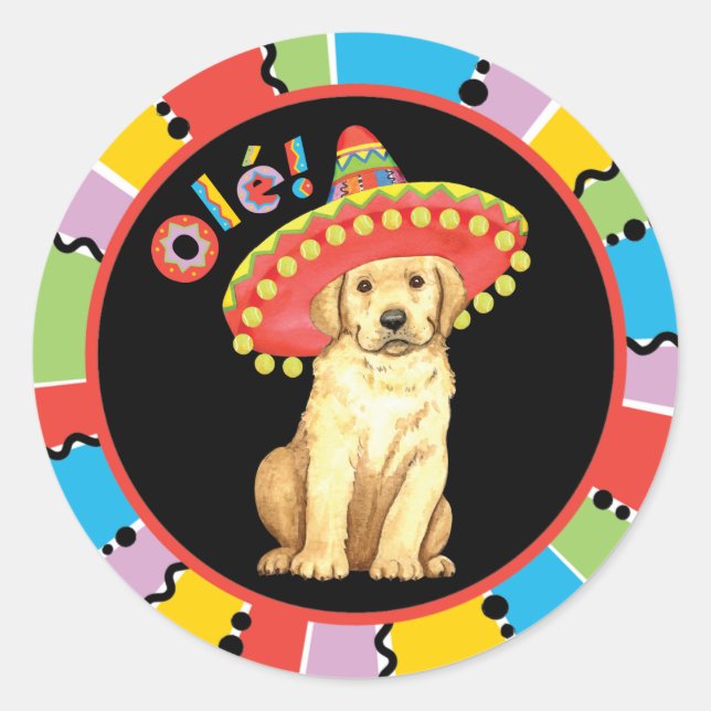 Fiesta Yellow Lab Classic Round Sticker (Front)