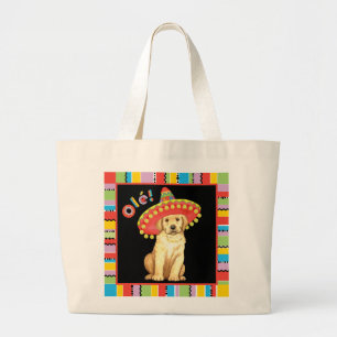 Fiesta Yellow Lab Large Tote Bag