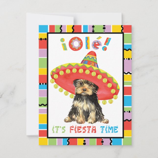 Fiesta Yorkie Invitation (Front)