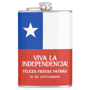 Fiestas Patrias Independence Day Chile Flag Hip Flask
