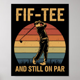 Fif-tee Golf Birthday Decorations Golf Pun And Sti