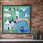 Fife Coastal Path EAST NEUK Scotland Watercolor Poster<br><div class="desc">Check out this cool illustrated map of the Fife Coastal Path in Scotland. You can walk this wonderful path stopping through towns and passing through green countryside. Stop along the way to watch the boats go by or see one of the many rainbows. Have you walked this path? Change the...</div>