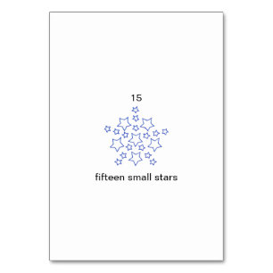 Fifteen small stars custom number flashcards table number