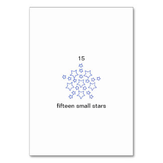 Fifteen small stars custom number flashcards table number
