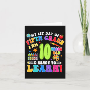 Fifth 5th Grade First Day Of School Boys Girls  Card