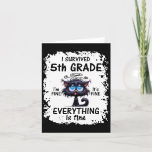 Fifth 5th Grade Grad 2025 I Survived 5th Grade  Card