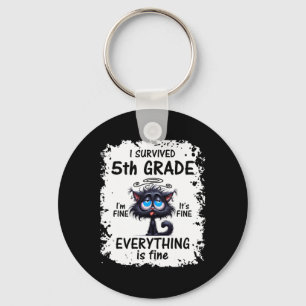 Fifth 5th Grade Grad 2025 I Survived 5th Grade  Keychain