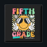 Fifth 5th Grade Teacher Smile Face Back To School  Magnet<br><div class="desc">Fifth 5th Grade Teacher Smile Face Back To School Groovy</div>