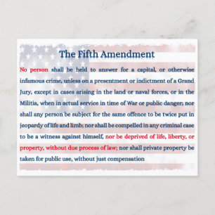 Fifth Amendment Postcard