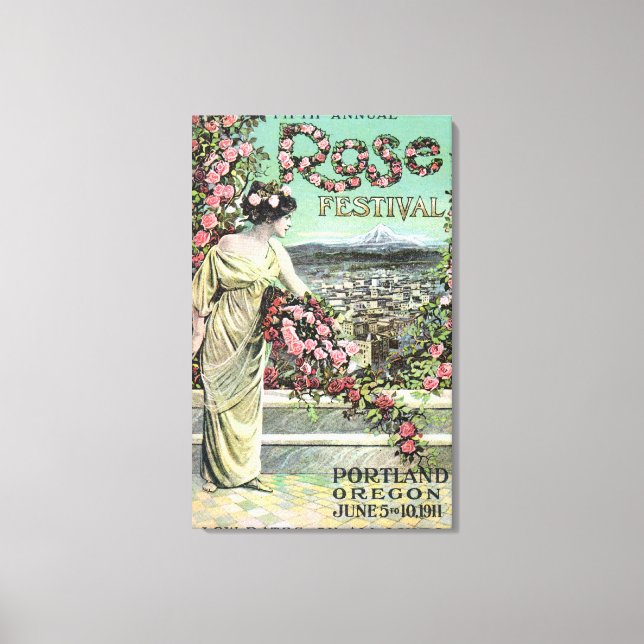 Fifth Annual Rose Festival Advertisement Canvas Print (Front)