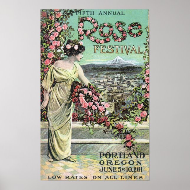 Fifth Annual Rose Festival Advertisement Poster (Front)