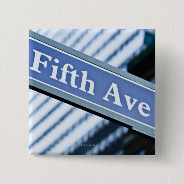 Fifth Avenue 2 Inch Square Button (Front)