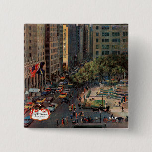 Fifth Avenue by John Falter 2 Inch Square Button