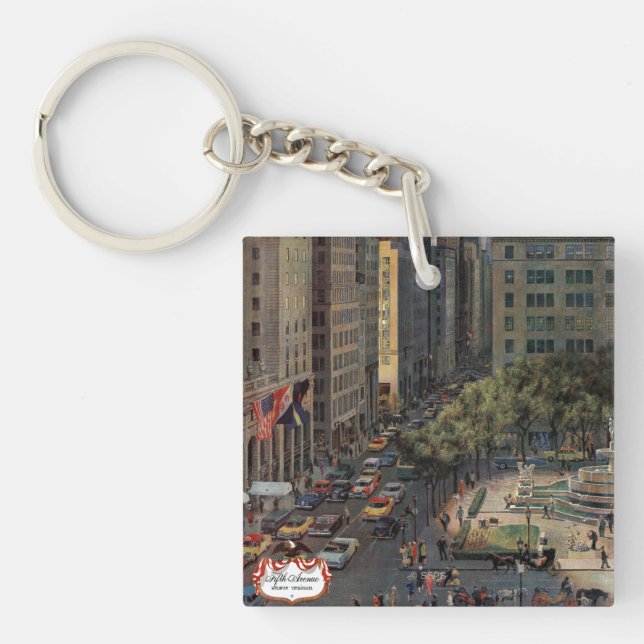 Fifth Avenue by John Falter Keychain (Front)