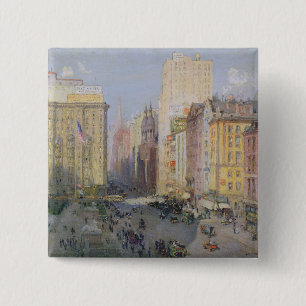 Fifth Avenue, New York, 1913 2 Inch Square Button