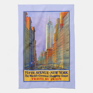 Fifth Avenue New York Vintage Image Towel purple