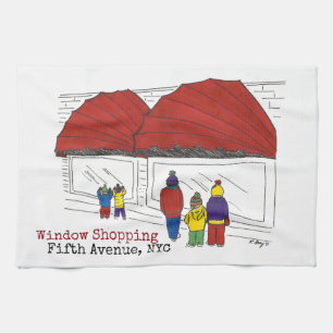 Fifth Avenue Window Shopping New York City NYC Kitchen Towel