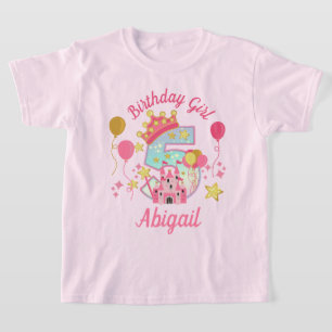 Fifth Birthday Girl Princess Casttle Shirt