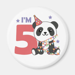 Fifth Birthday Panda For Kids 5 Years Magnet