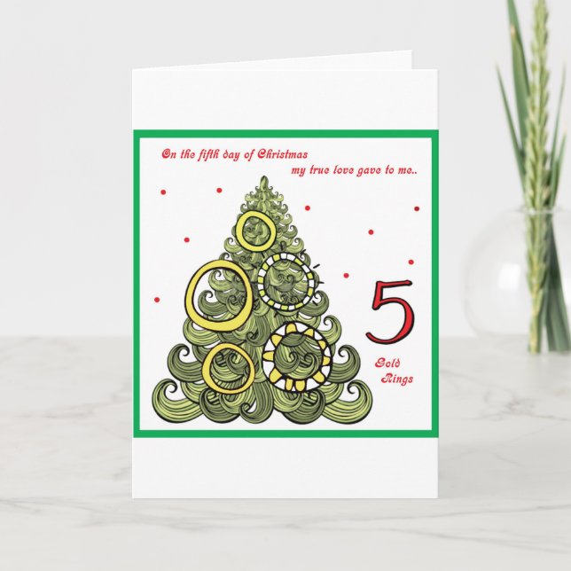 Fifth Day of Christmas Holiday Card (Front)