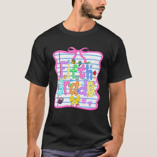 Fifth Grade Back To School Girls Bow 5th Grade Tea T-Shirt