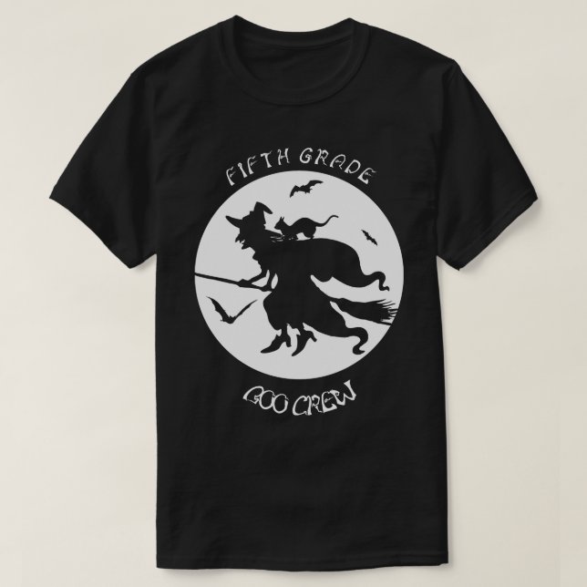 Fifth Grade Boo Crew  Funny Halloween Party Tee Sc (Design Front)