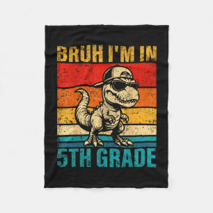 Fifth grade dinosaur bruh in 5th grade student fleece blanket