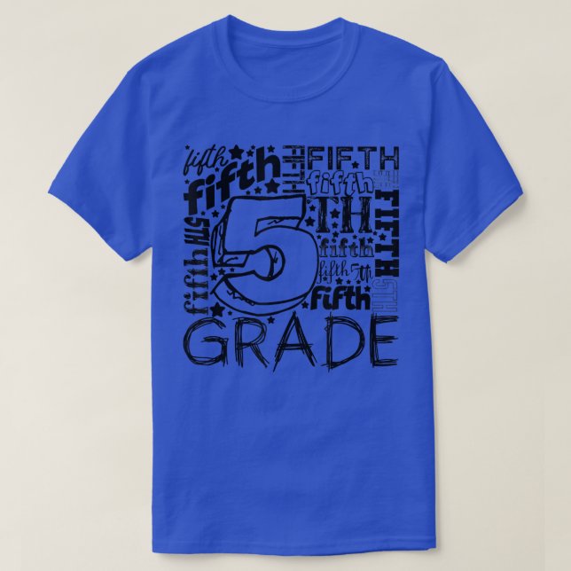 Fifth Grade Doodle Back To School Student Teacher  T-Shirt (Design Front)