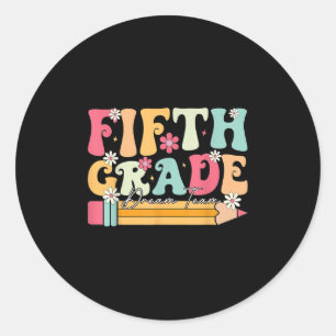 Fifth Grade Dream Team Back To School 5th Grade Te Classic Round Sticker
