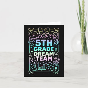Fifth Grade Dream Team Back To School Reading Math Card