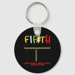 Fifth Grade Dream Team Rocks Back to School Keychain