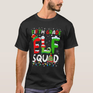 Fifth Grade ELF Squad Funny Christmas ELF Student  T-Shirt