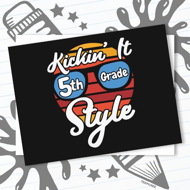 Fifth Grade First Day 5th Grade Back To School Postcard (Creator Uploaded)