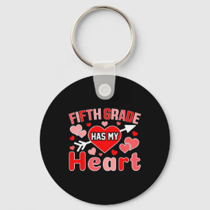Fifth Grade Has My Heart Teacher Student Valentine Keychain