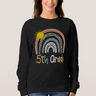 Fifth Grade Kids Leopard Rainbow 5th Grade Back To Sweatshirt