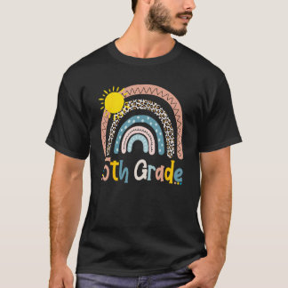 Fifth Grade Kids Leopard Rainbow 5th Grade Back To T-Shirt