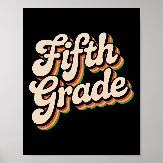 Fifth Grade Retro Teacher  Poster (Front)