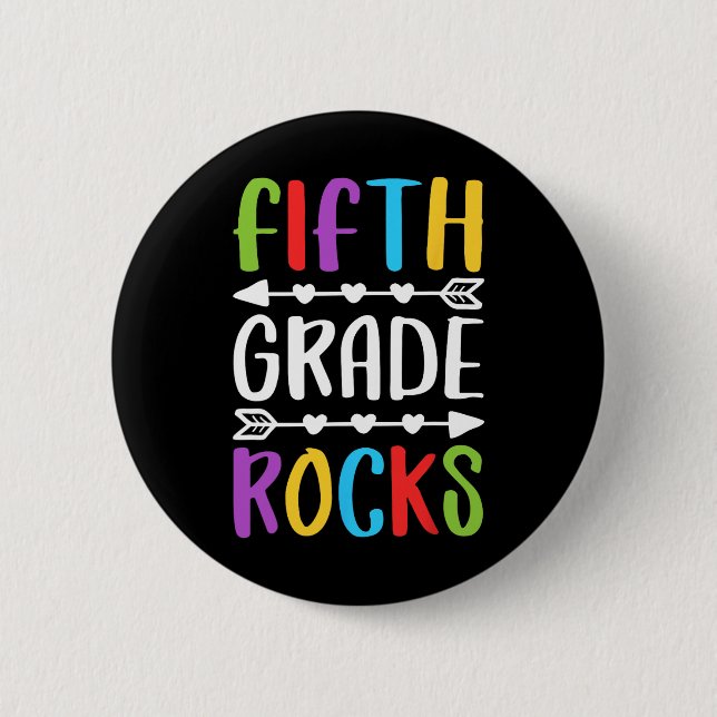 Fifth Grade Rocks  5th Grade Back To School   2 Inch Round Button (Front)