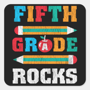 Fifth Grade Rocks Back To School Student Kids Gift Square Sticker