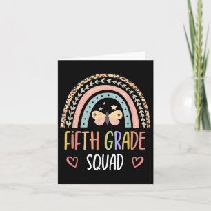 Fifth Grade Squad Boho Rainbow Back To School Teac Card
