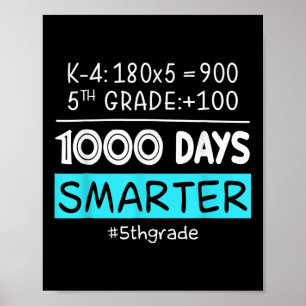 Fifth Grade Teacher 1000 Days Smarter 100th Days O Poster