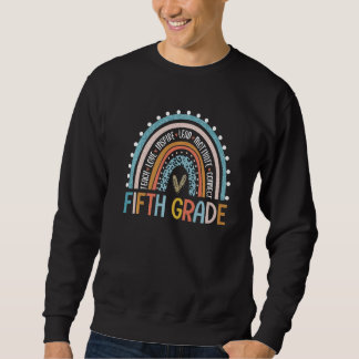Fifth Grade Teacher Leopard Rainbow 5th Grade Teac Sweatshirt