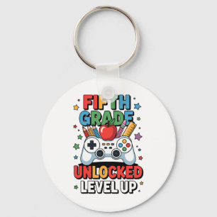 Fifth Grade Unlocked Level Up Video Game First Day Keychain