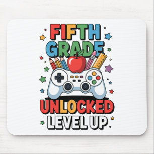 Fifth Grade Unlocked Level Up Video Game First Day Mouse Pad