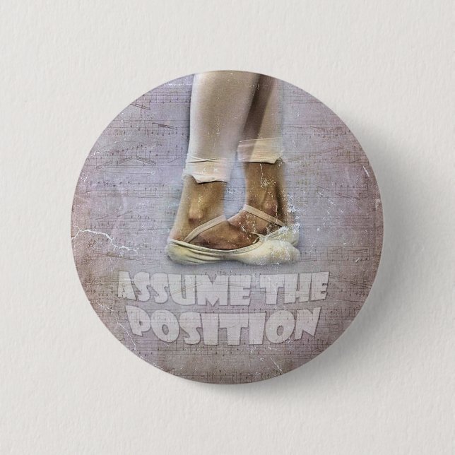 Fifth Position in Ballet 2 Inch Round Button (Front)